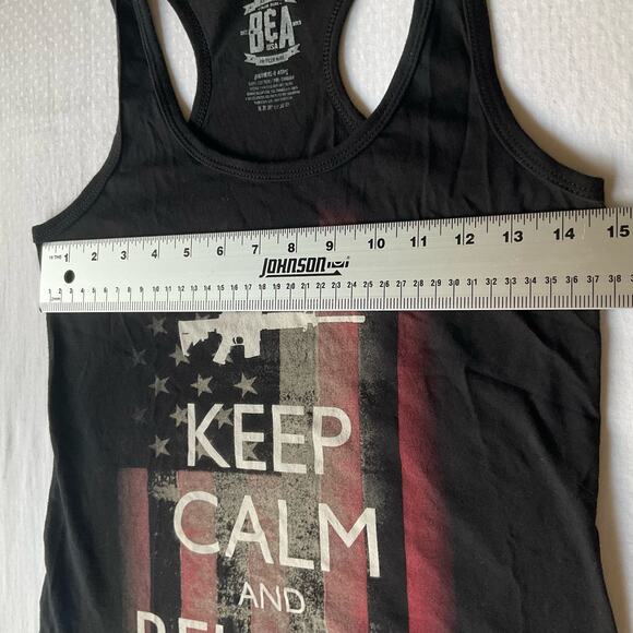 BEA Brothers & Arms Women’s Sleeveless Tank Top Size S,Black, Keep Calm & Reload - Picture 2 of 6